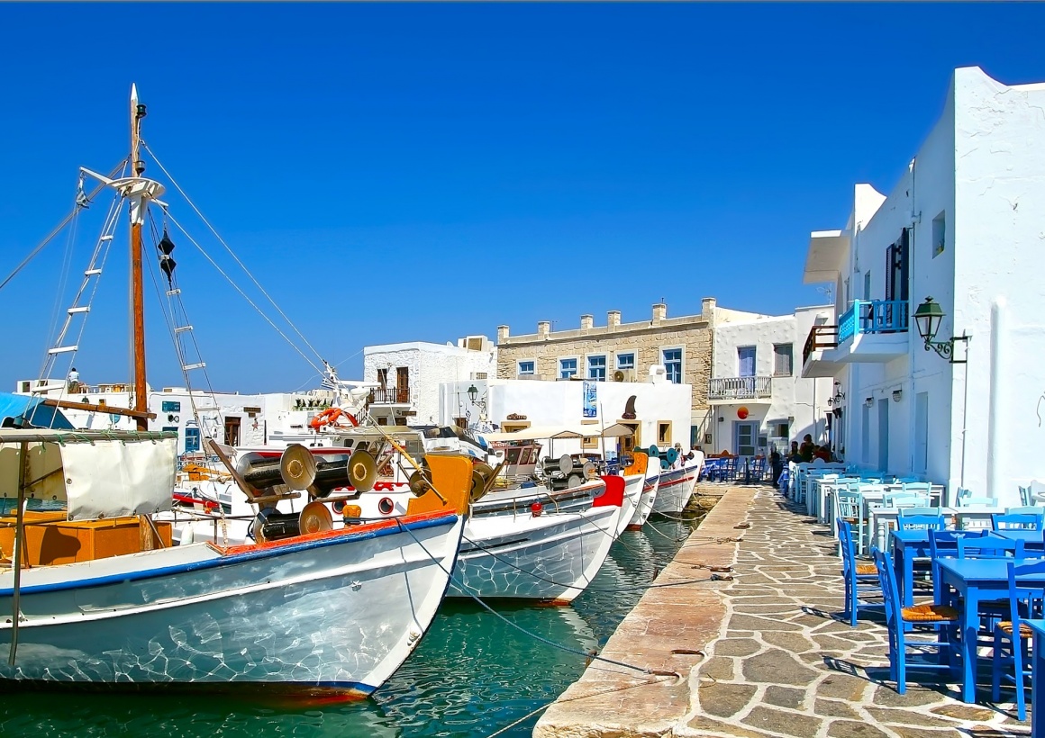 'Greek fishing village in Paros Naousa Greece' - Paros